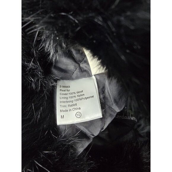 Hattersdashers Real Rabbit Fur Trapper Hat Knit Wool Bomber Red Black Gray M - Picture 7 of 8